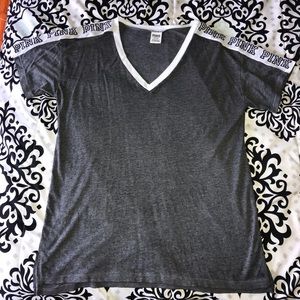 PINK Victoria’s Secret Gray V neck T-shirt
